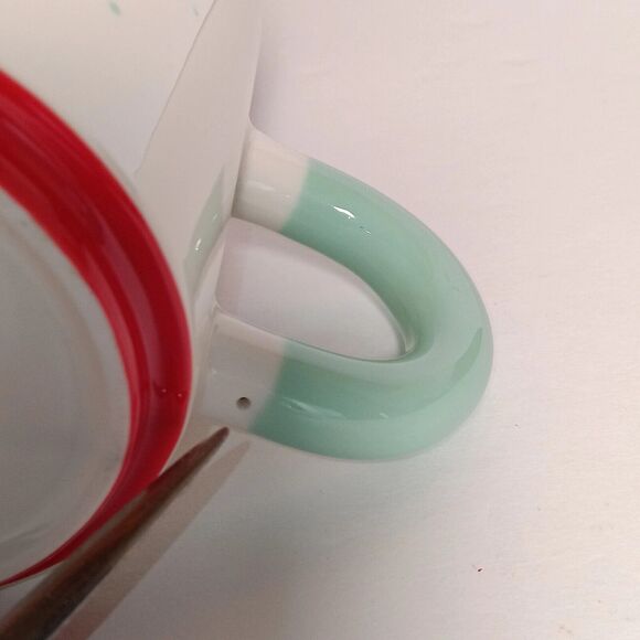 2 Hallmark Christmas Mugs Santa Reindeer Watching Tea Coffee Cup 16 oz - Picture 6 of 16